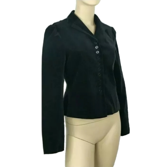 GAP Black Velvet Collared Jacket Size 6 - Picture 2 of 8